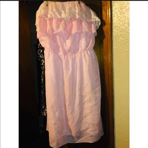 Strapless pink dress